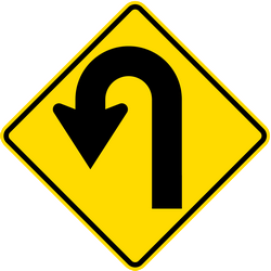 Warning for a U-turn - Road Sign