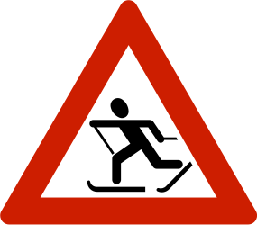 Warning for skiers - Road Sign