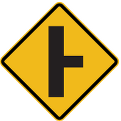 Warning for an uncontrolled crossroad with a road from the right - Road Sign