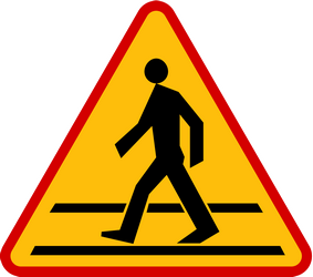 Crossing for pedestrians warning ahead - Road Sign