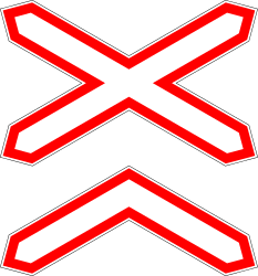 Rail crossing ahead with more than 1 railway - Road Sign