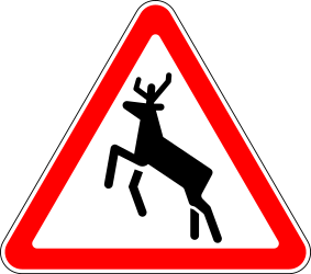 Deer crossing in area - road - Road Sign