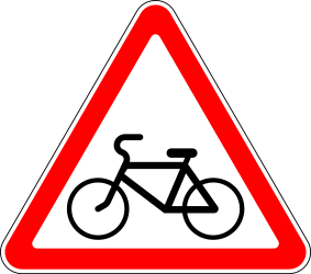 Warning for bikes and cyclists - Road Sign