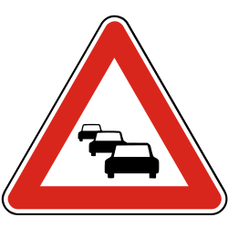 Warning for traffic jams - Road Sign