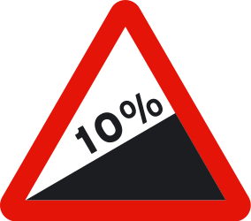 Steep ascent ahead - Road Sign