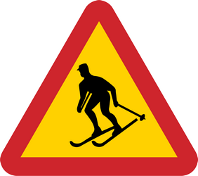 Warning for skiers - Road Sign