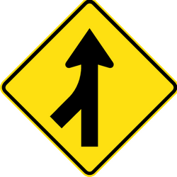 Warning for a side road merging with the main road - Road Sign
