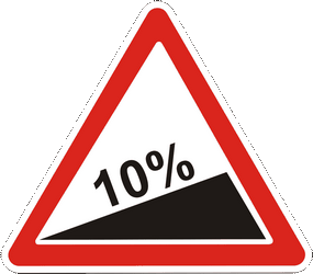 Steep ascent ahead - Road Sign
