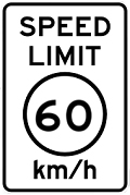 kph speed limit sign US