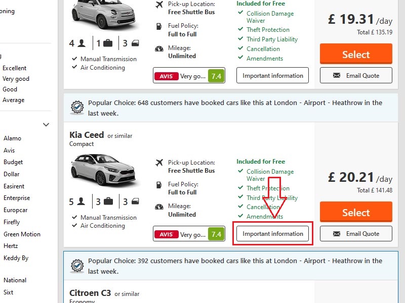 faq how to find out how much the car hire excess deposit is step 1