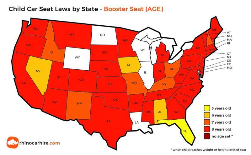 Usa Car Seat Laws By State Child Seats In The Us