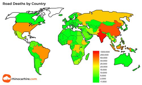 worlds most dangerous roads deaths by country